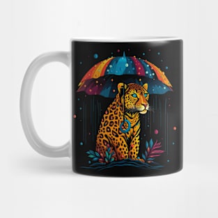 Leopard Rainy Day With Umbrella Mug